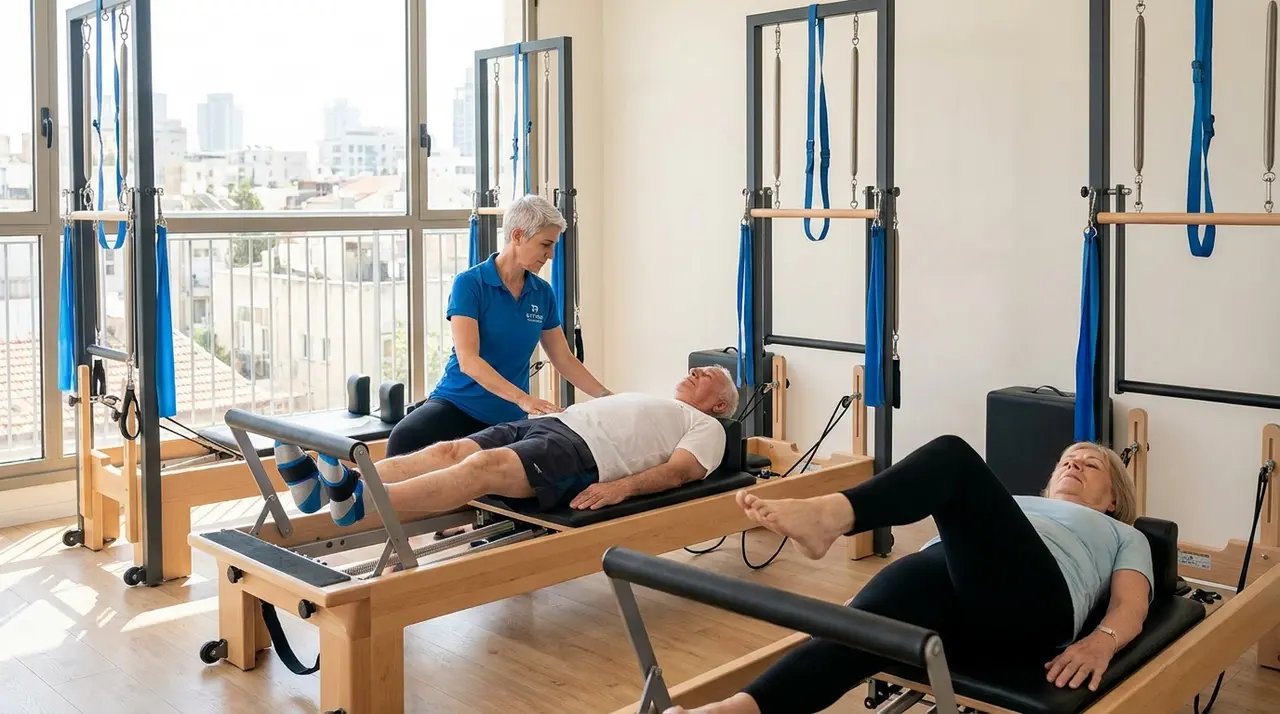 פילאטיס רפורמר מותאם למבוגרים עם תמיכה בטוחה במפרקים